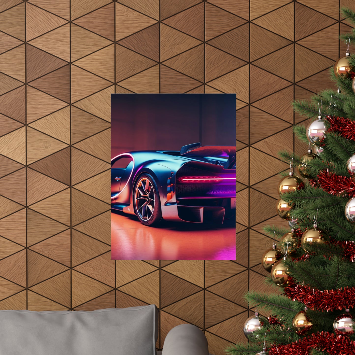 Premium Matte Vertical Posters Hyper Bugatti Neon Chiron 2