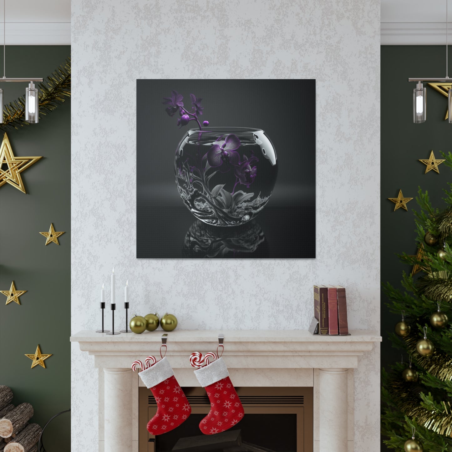 Canvas Gallery Wraps Purple Orchid Glass vase 3