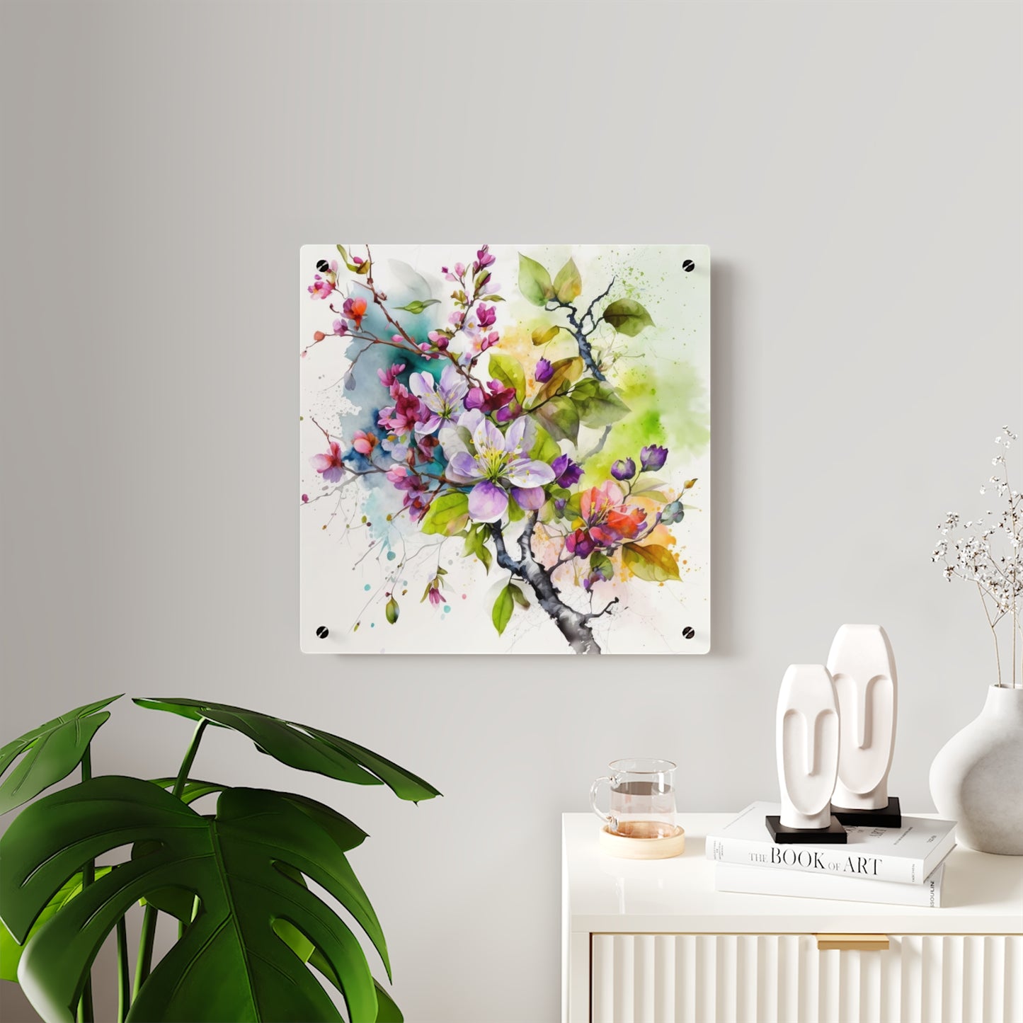 Acrylic Wall Art Panels Mother Nature Bright Spring Colors Realistic Watercolor 4