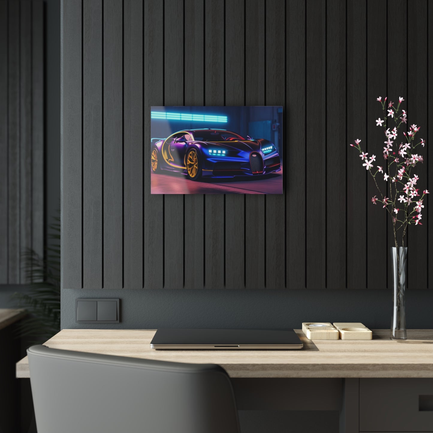 Acrylic Prints Hyper Bugatti Neon Chiron 4