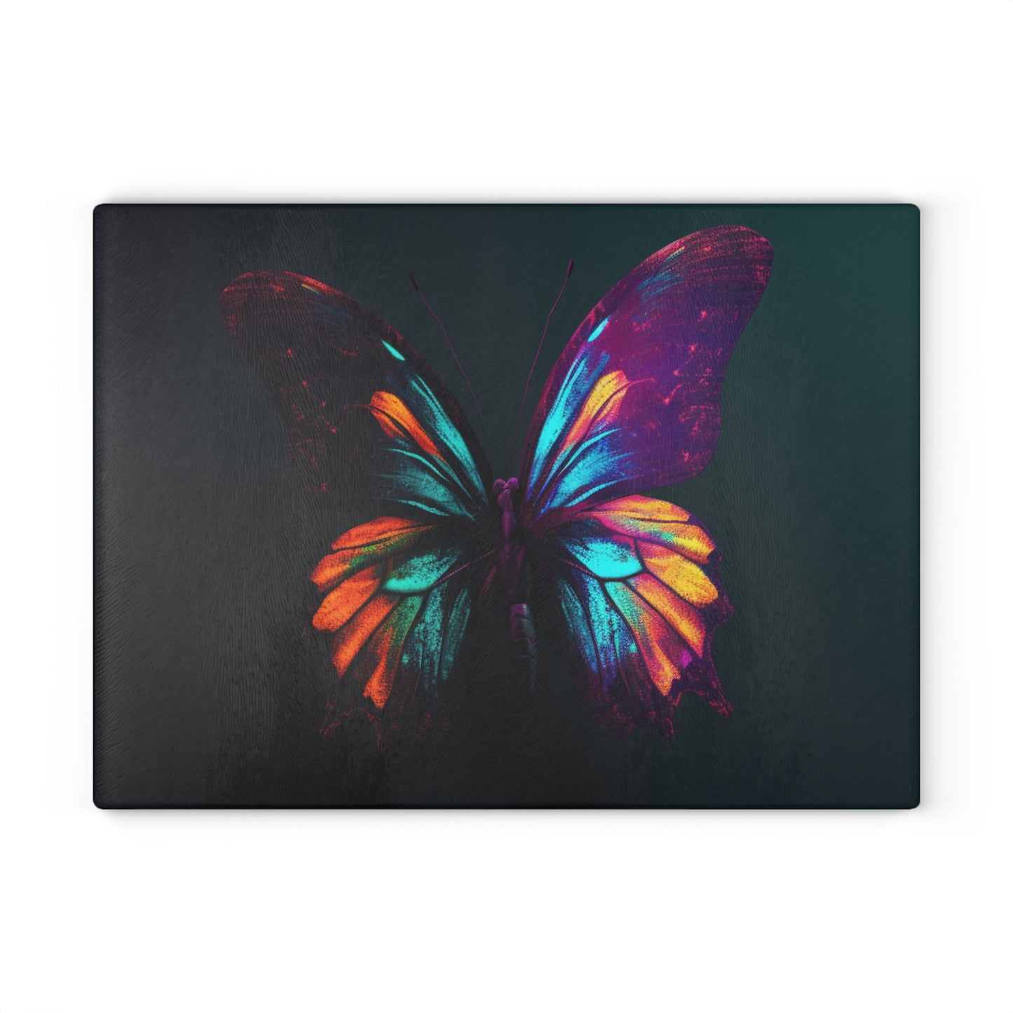 Glass Cutting Board Hyper Colorful Butterfly Macro 4