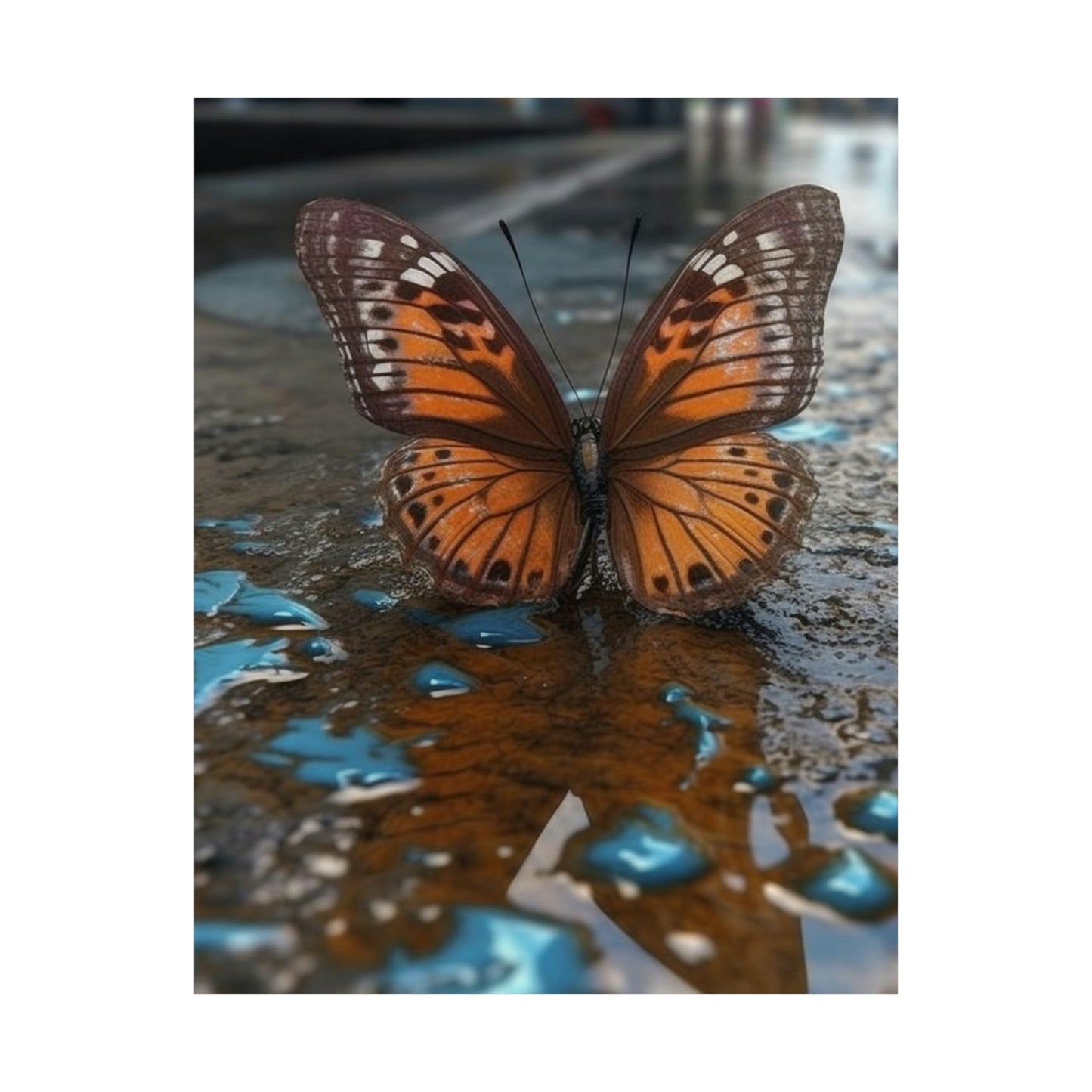 Premium Matte Vertical Posters Water Butterfly Street 2