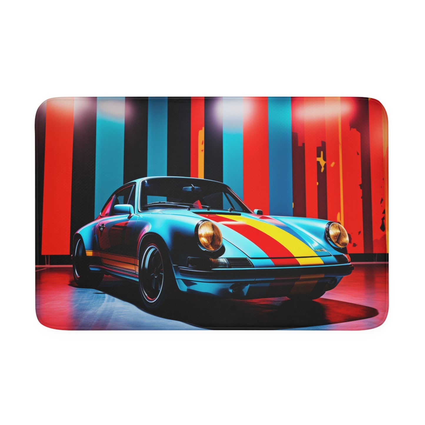 Memory Foam Bath Mat Macro American Flag Porsche 3