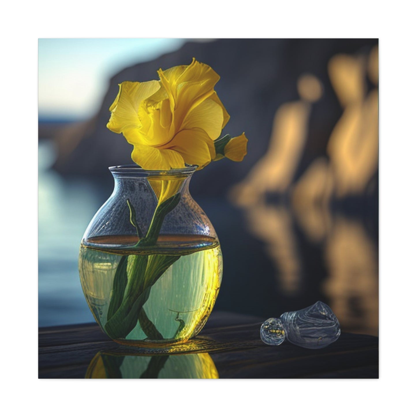 Canvas Gallery Wraps Yellow Gladiolus glass 3
