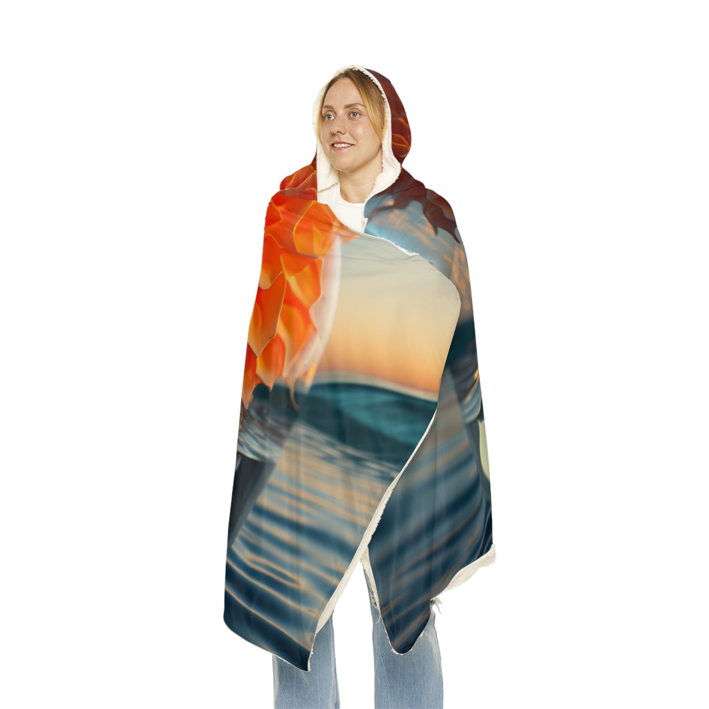 Snuggle Hooded Blanket Dahlia Orange 4