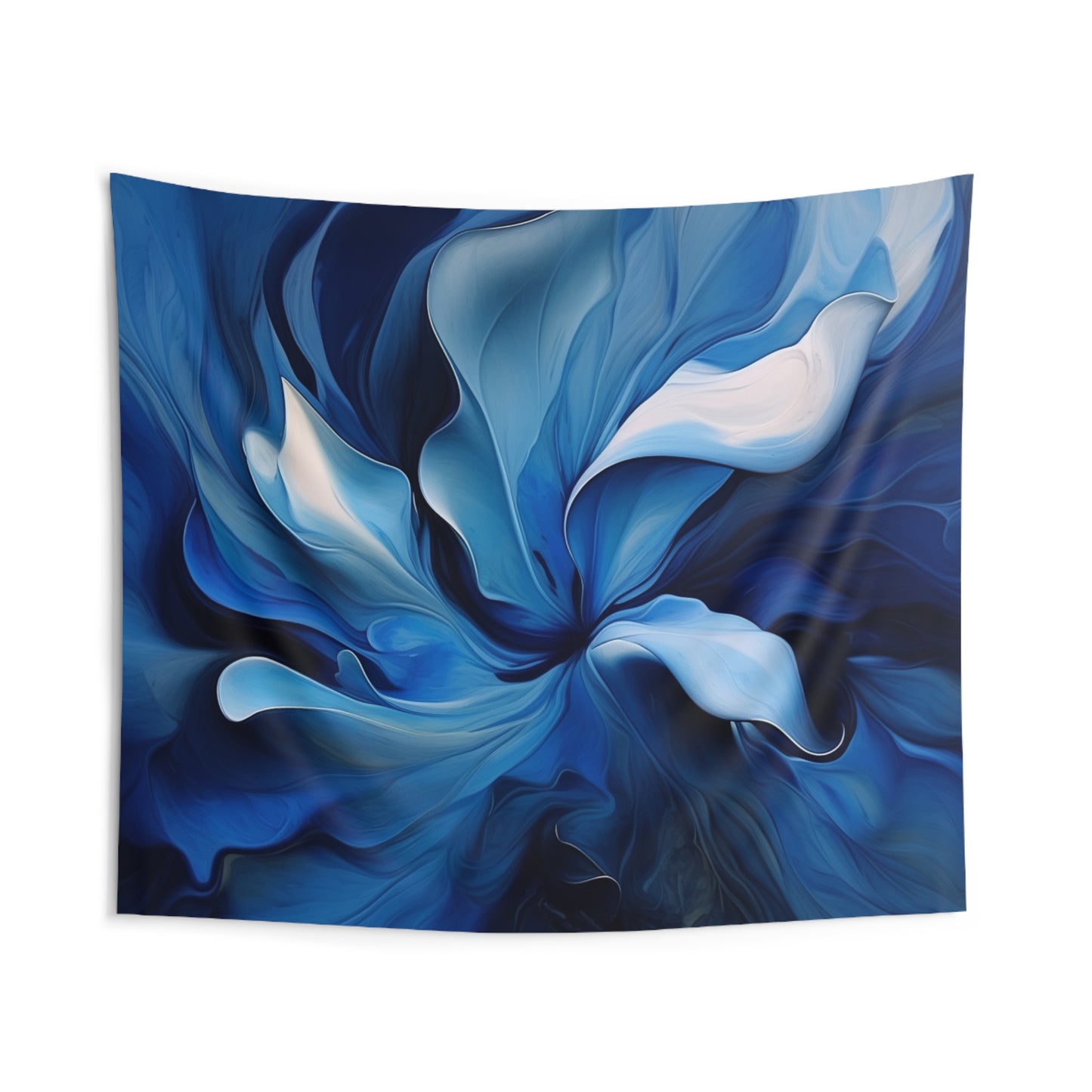 Indoor Wall Tapestries Abstract Blue Tulip 4