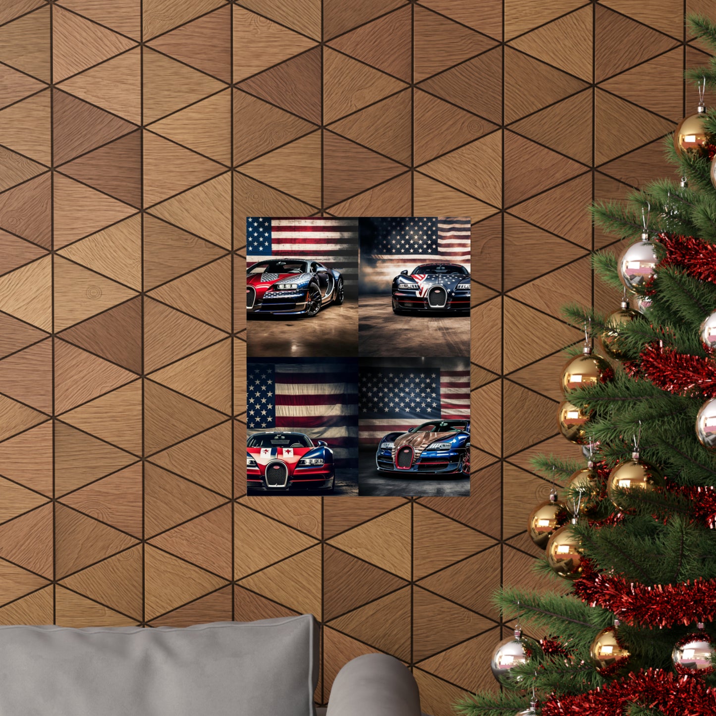 Premium Matte Vertical Posters Bugatti American Flag 5