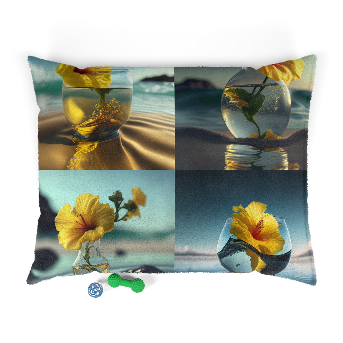 Pet Bed Yellow Hibiscus glass 5