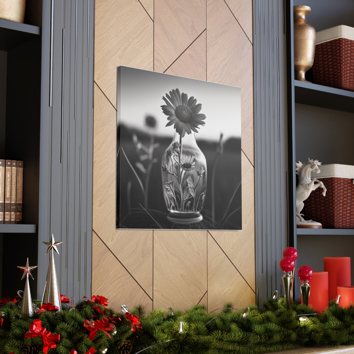 Canvas Gallery Wraps Yellw Sunflower in a vase 2