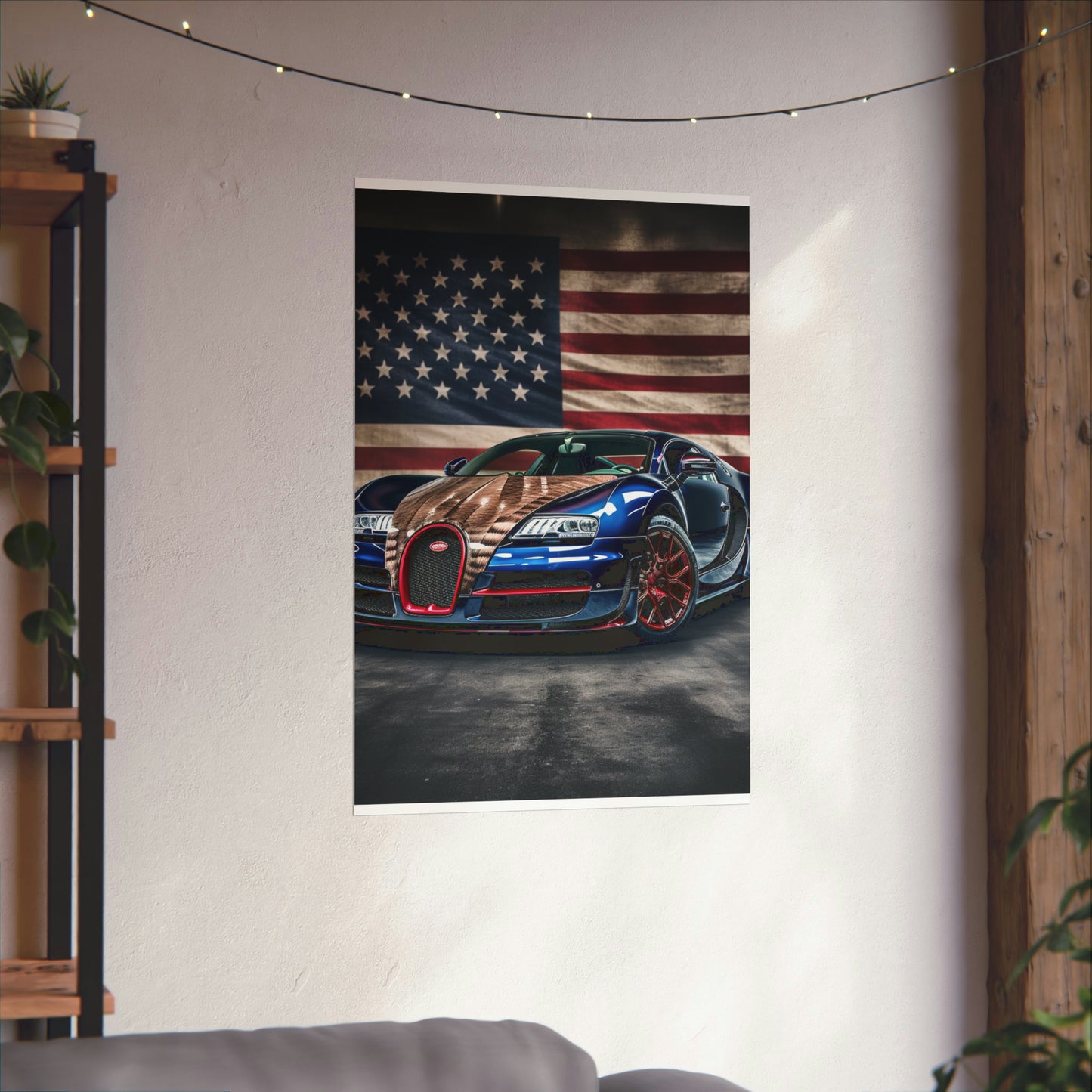 Premium Matte Vertical Posters Bugatti American Flag 4