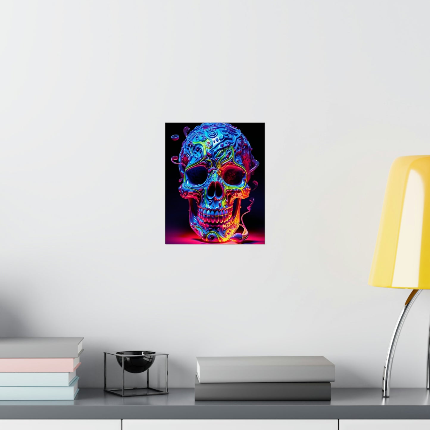 Premium Matte Vertical Posters Macro Skull Color 3