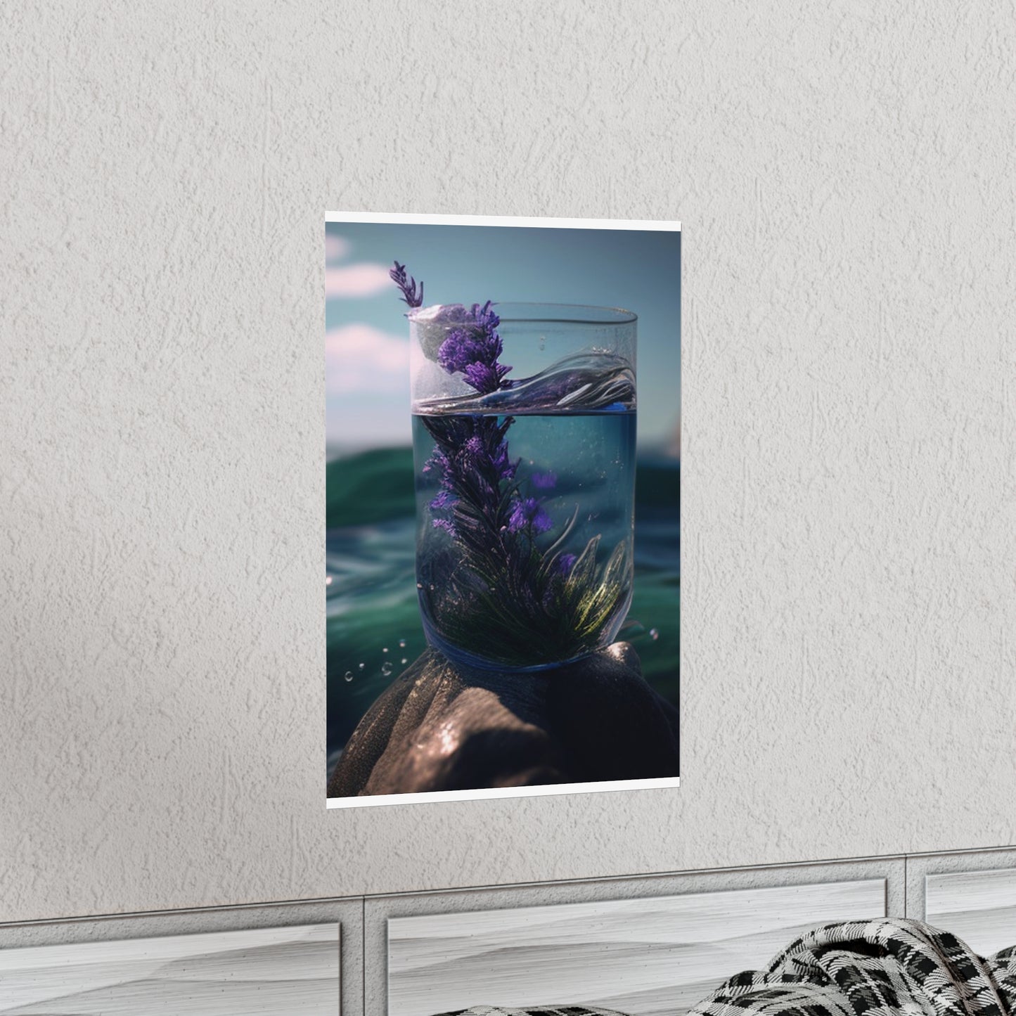 Premium Matte Vertical Posters Lavender in a vase 2