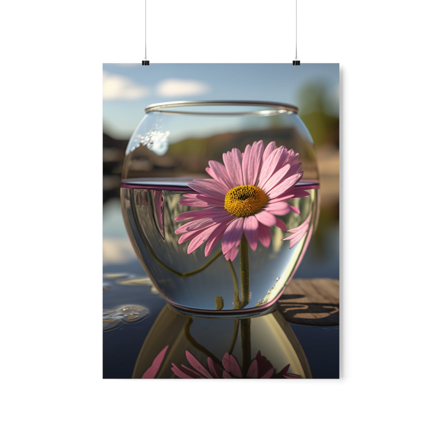 Premium Matte Vertical Posters Daisy in a vase 1