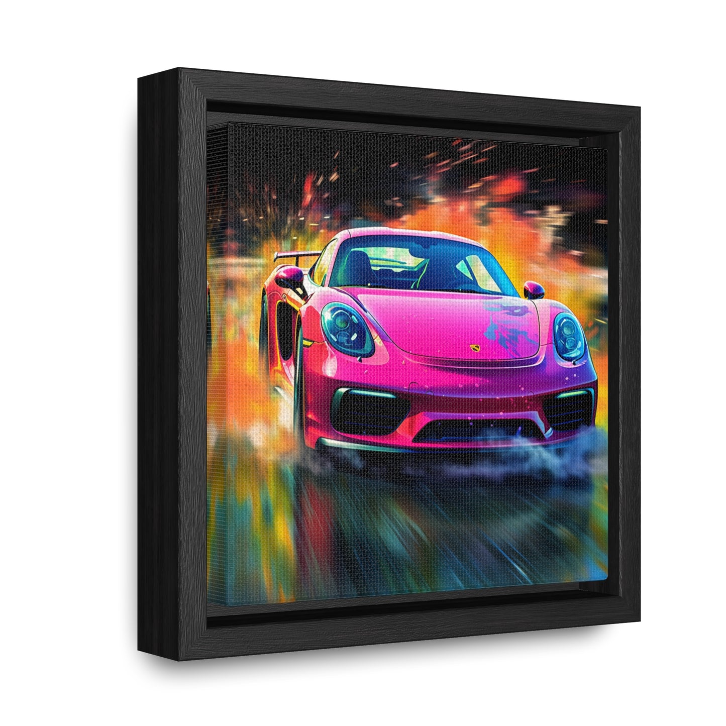 Gallery Canvas Wraps, Square Frame Pink Porsche water fusion 4