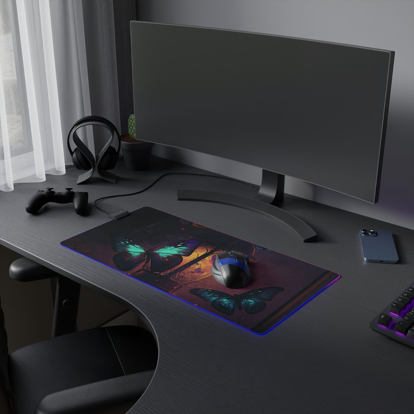 LED Gaming Mouse Pad Street Light Butterfly 4