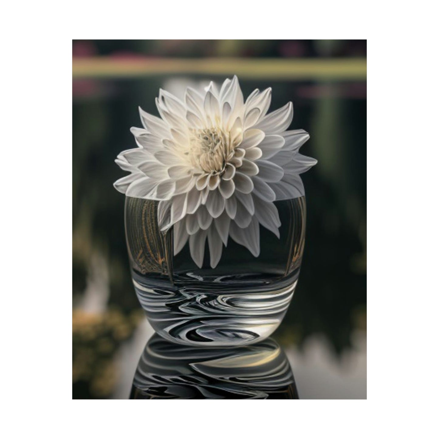 Premium Matte Vertical Posters White Dahlia 2