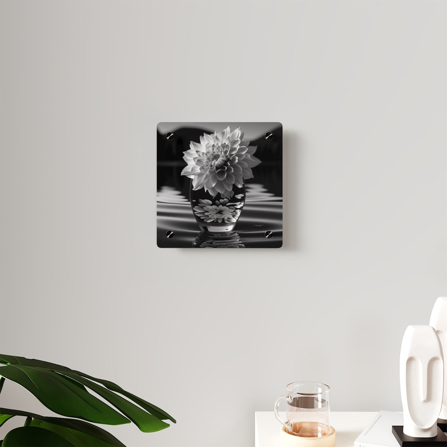 Acrylic Wall Art Panels White Dahlia 4