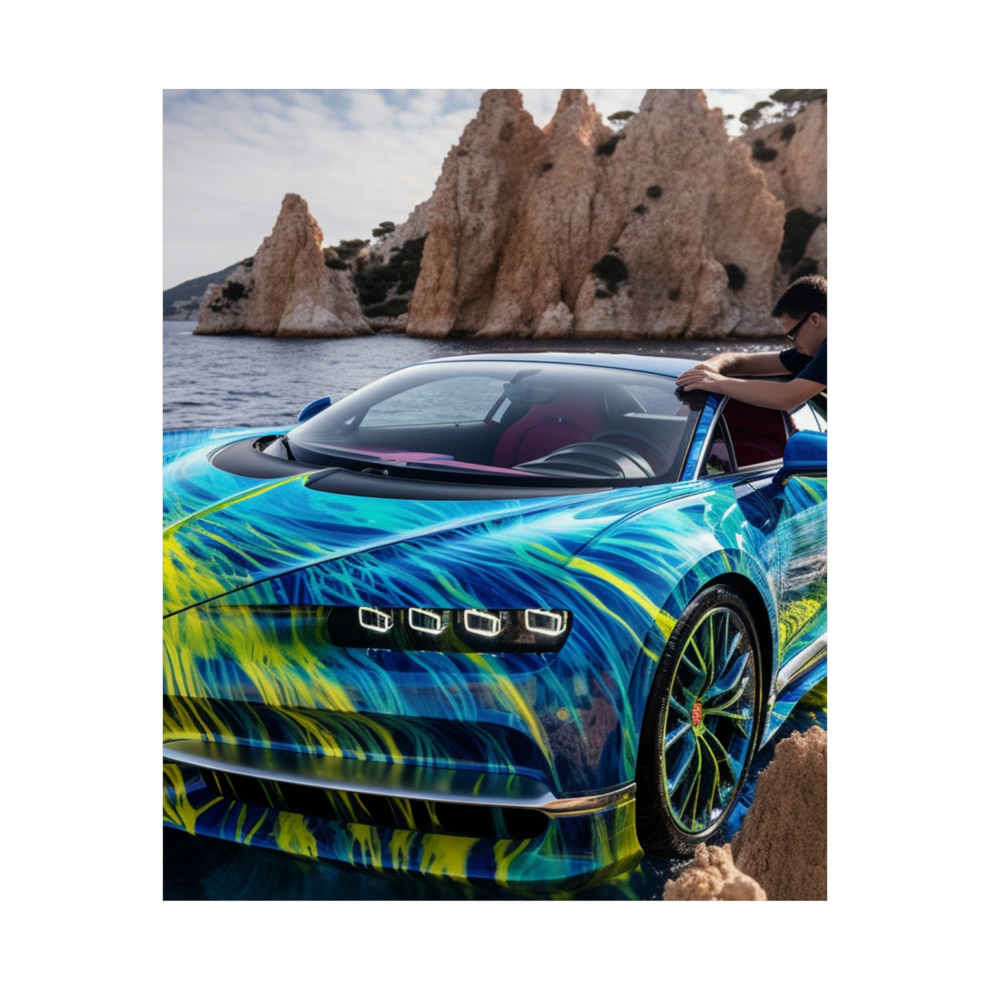 Premium Matte Vertical Posters Bugatti Water 1