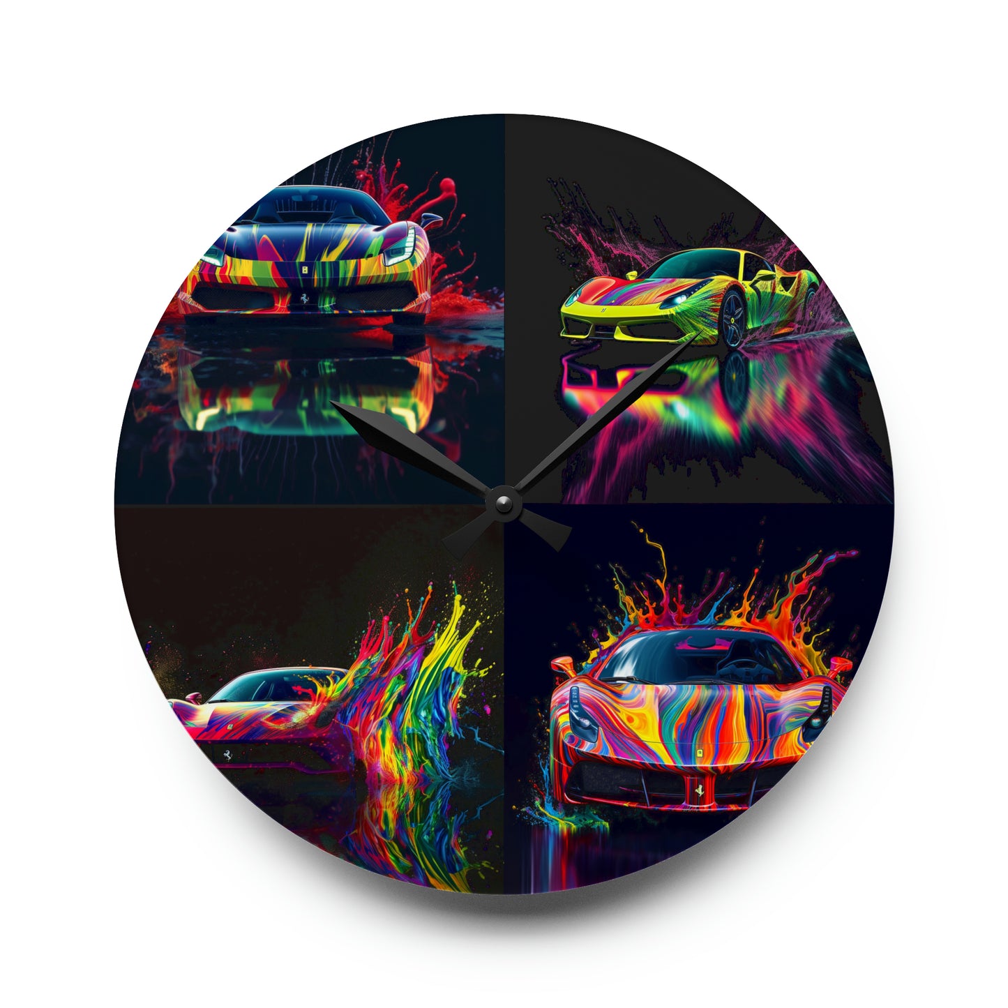 Acrylic Wall Clock Ferrari Fusion Water 5