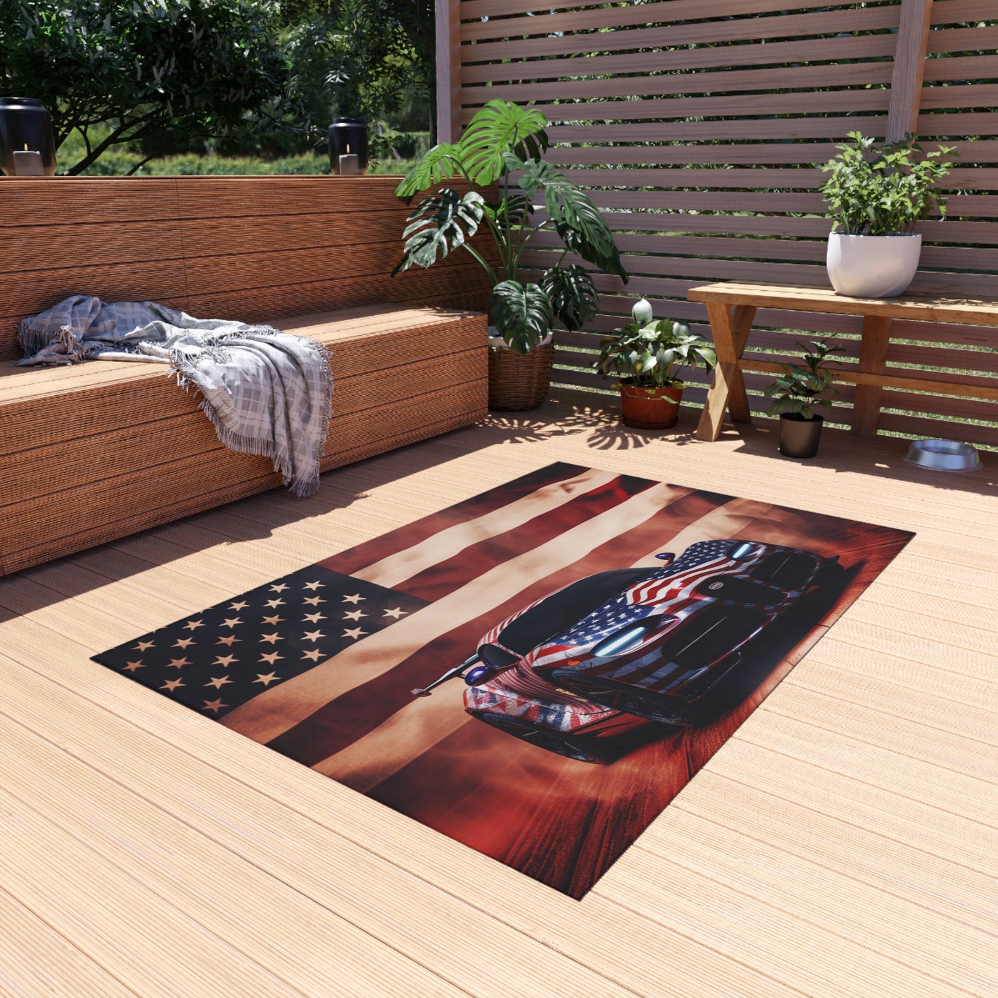 Outdoor Rug  Abstract American Flag Background Bugatti 2