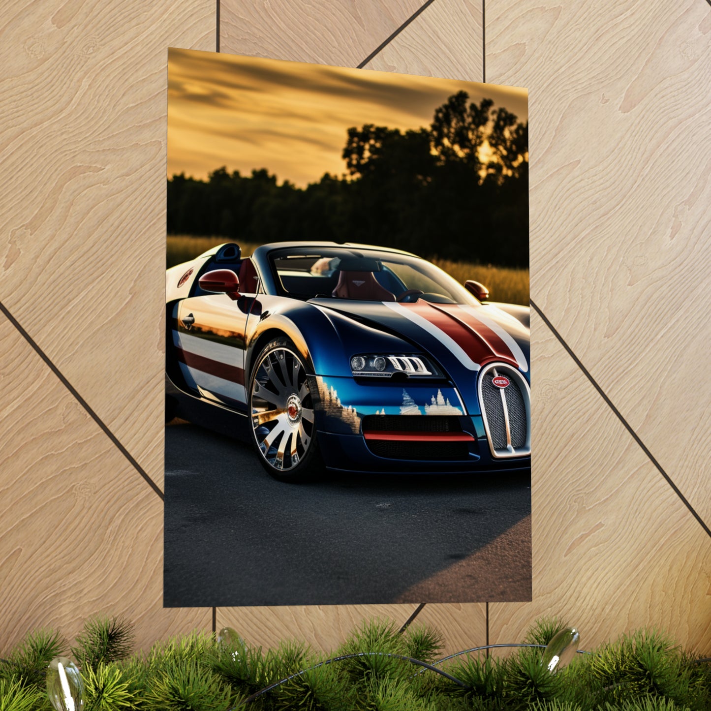 Premium Matte Vertical Posters Bugatti Flag American 3