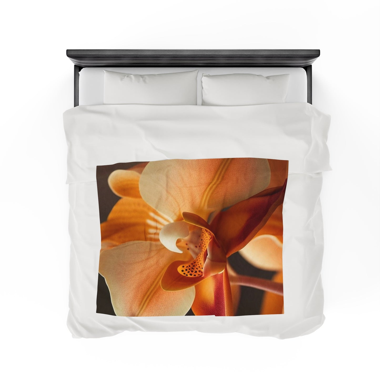 Velveteen Plush Blanket Orange Orchid 3