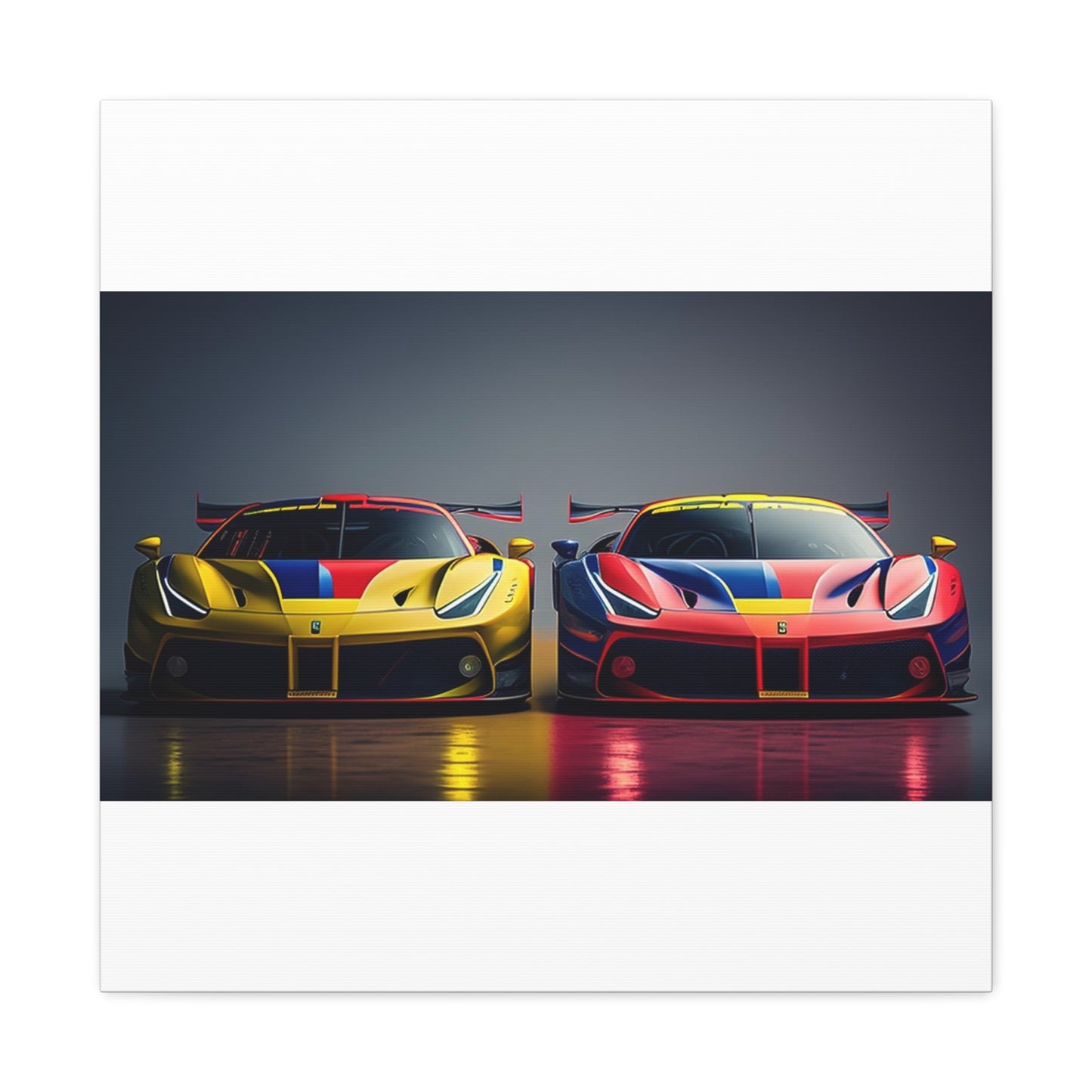 Canvas Gallery Wraps Ferrari Red Blue 1