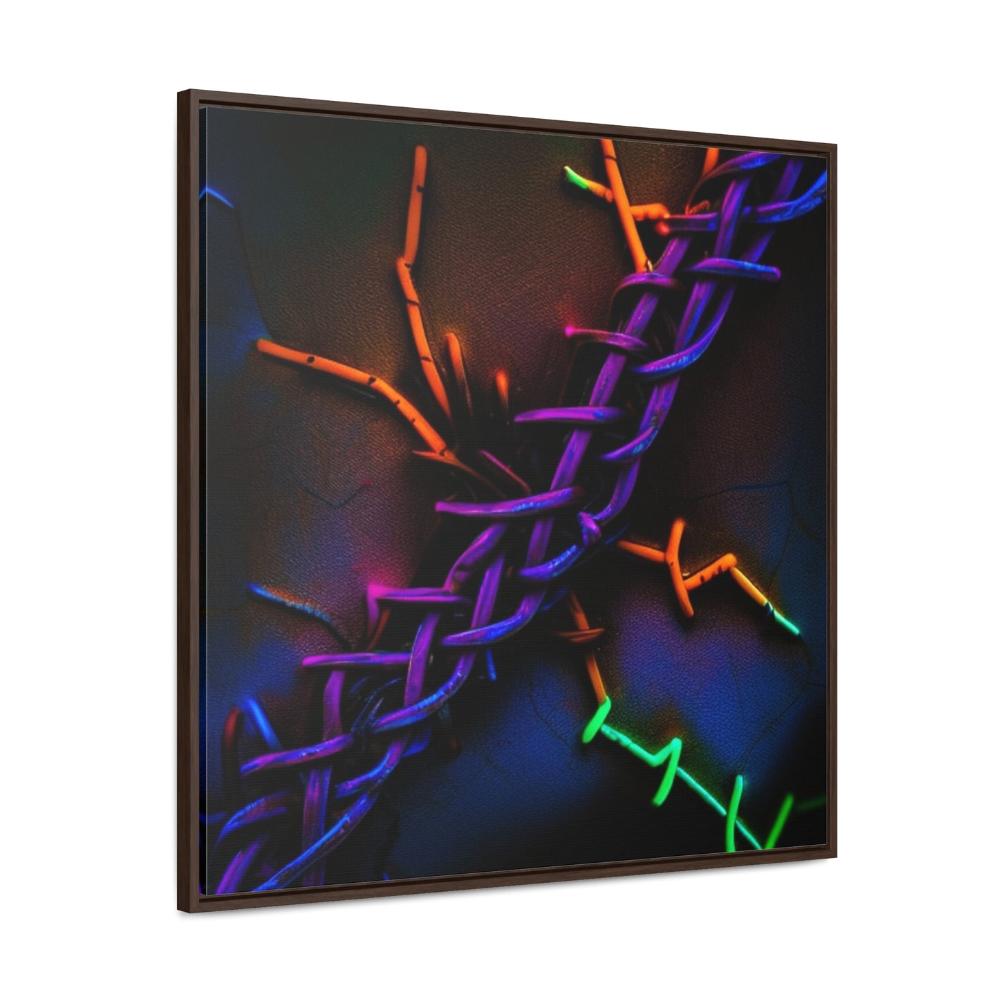 Gallery Canvas Wraps, Square Frame Macro Neon Barbs 2