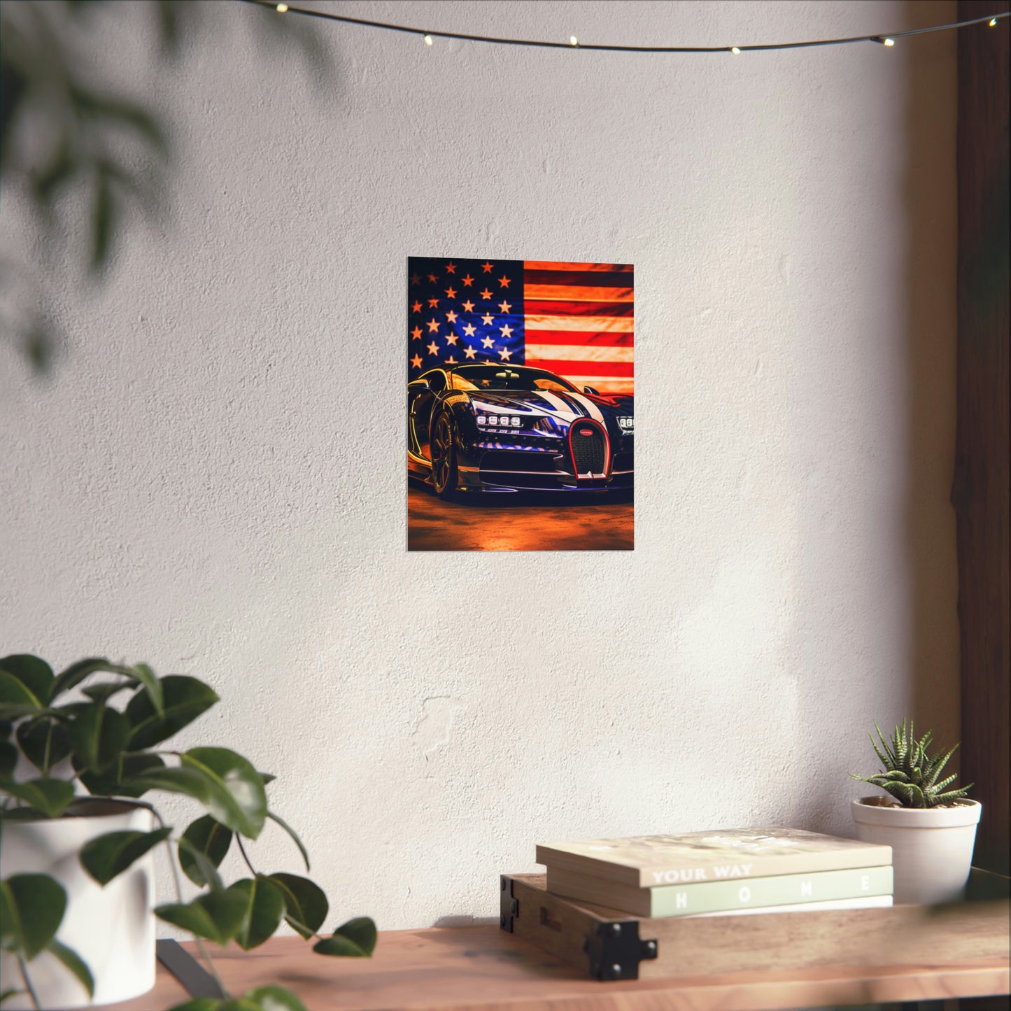 Premium Matte Vertical Posters Macro Bugatti American Flag 4