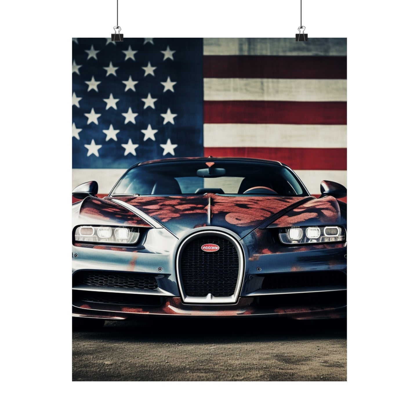 Premium Matte Vertical Posters Bugatti Flag 3