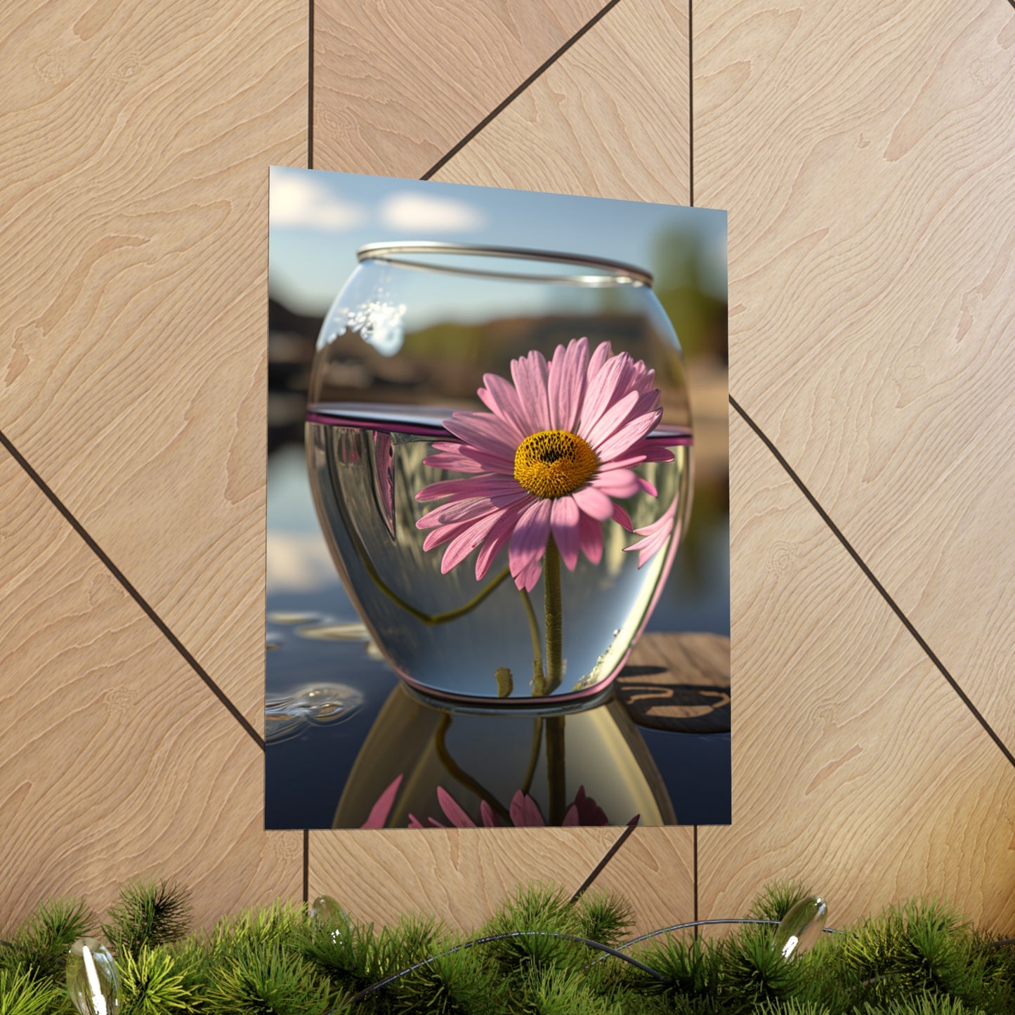 Premium Matte Vertical Posters Daisy in a vase 1