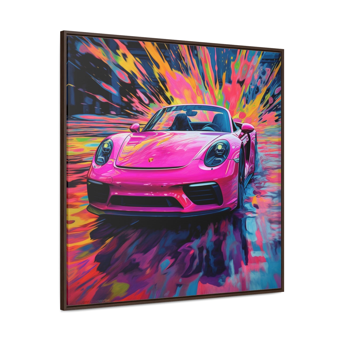 Gallery Canvas Wraps, Square Frame Pink Porsche water fusion 2