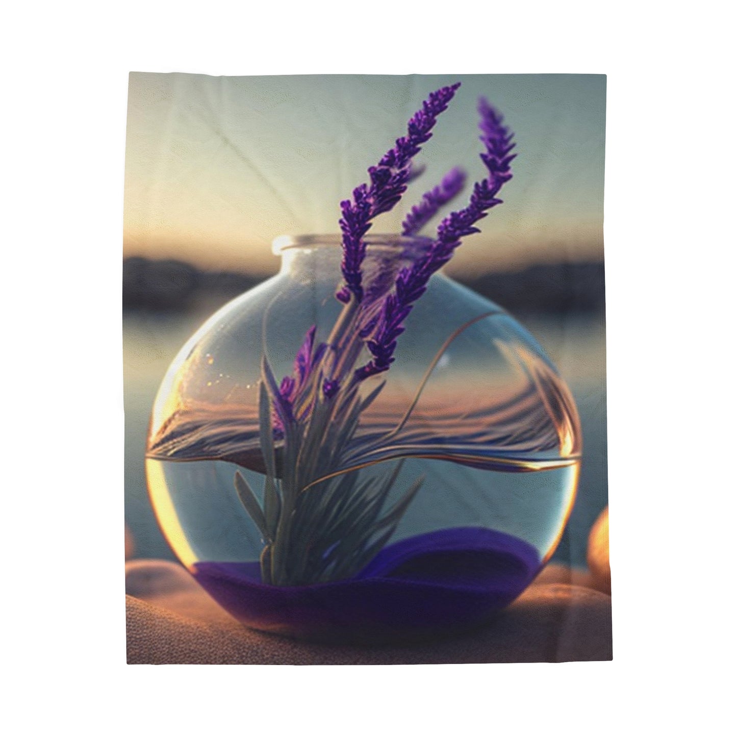 Velveteen Plush Blanket Lavender in a vase 3