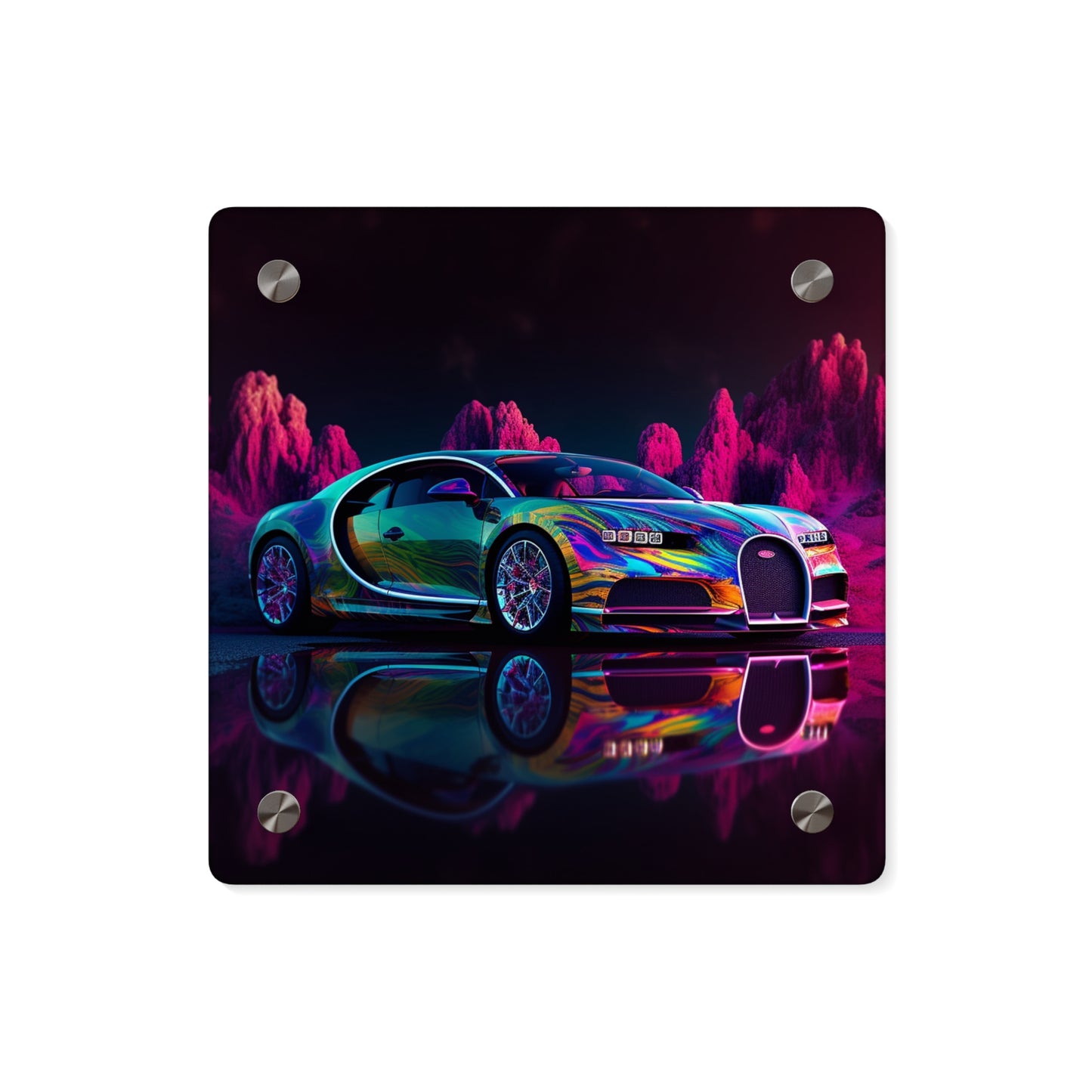 Acrylic Wall Art Panels Florescent Bugatti Flair 2