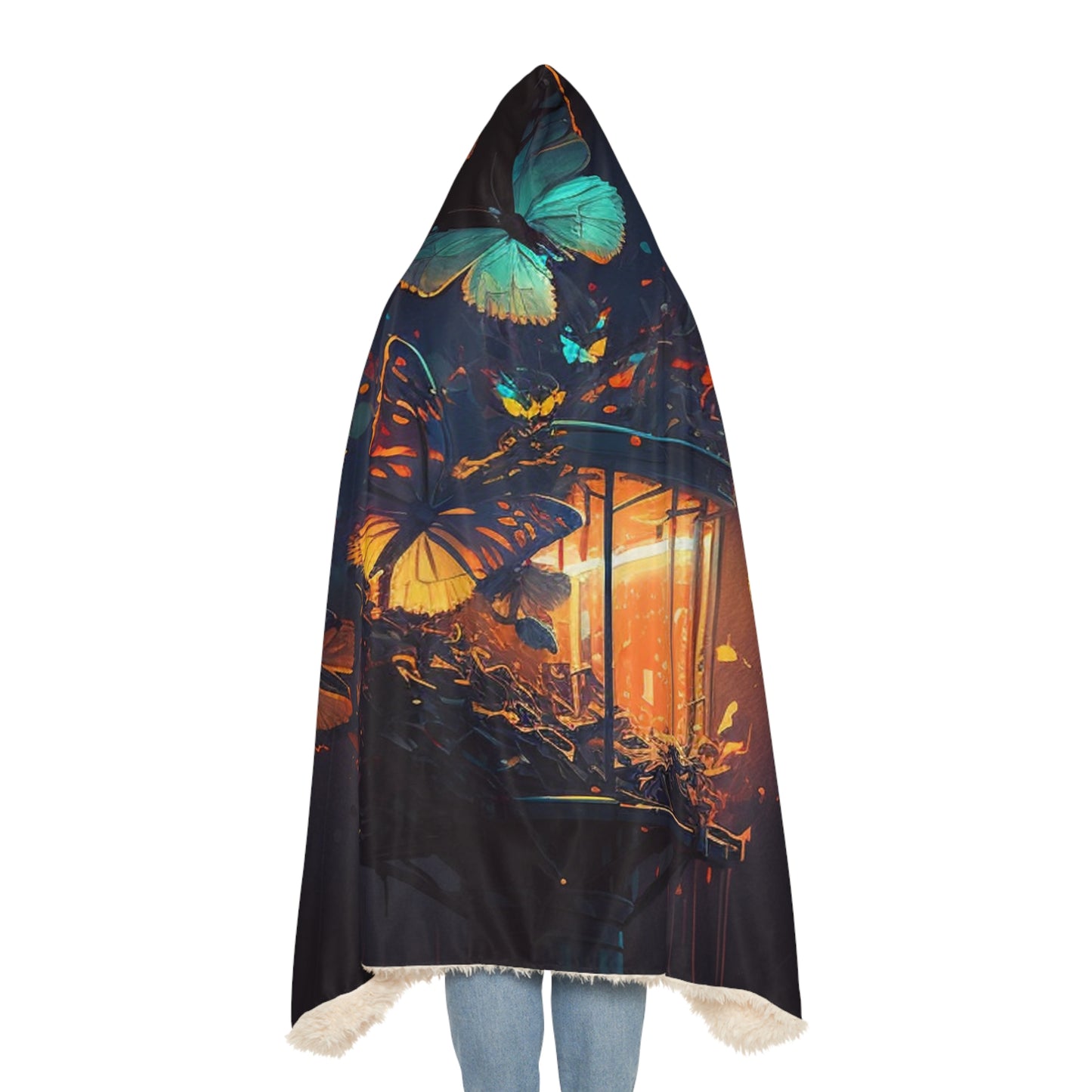 Snuggle Hooded Blanket Street Light Butterfly 1