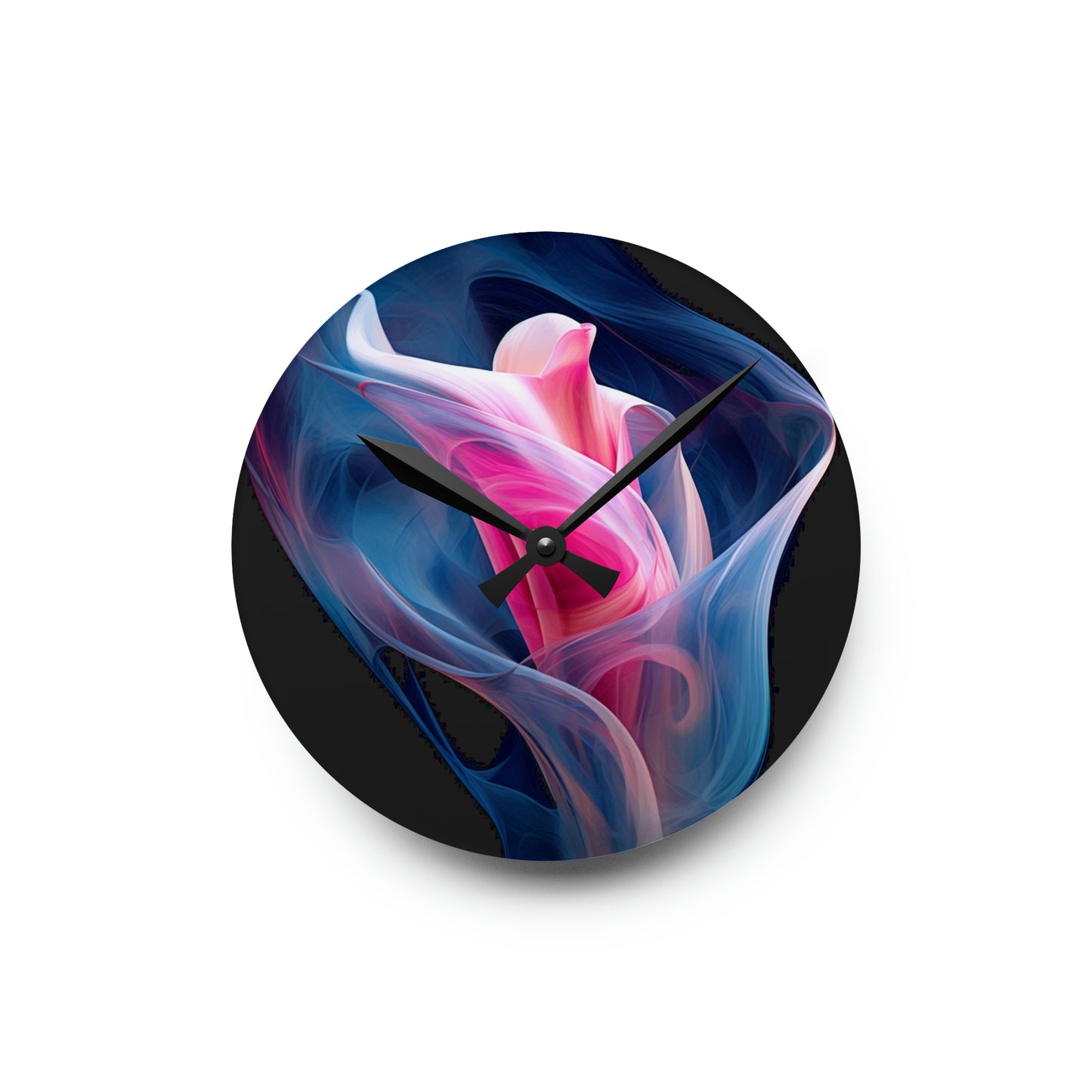 Acrylic Wall Clock Pink & Blue Tulip Rose 3