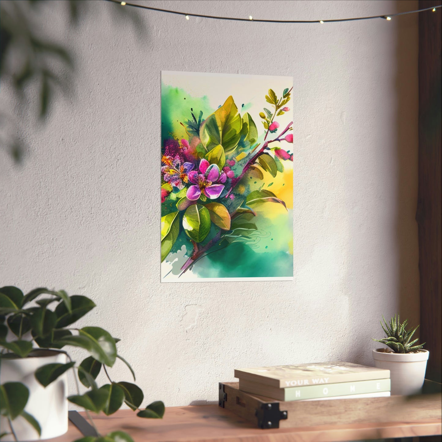 Premium Matte Vertical Posters Mother Nature Bright Spring Colors Realistic Watercolor 1