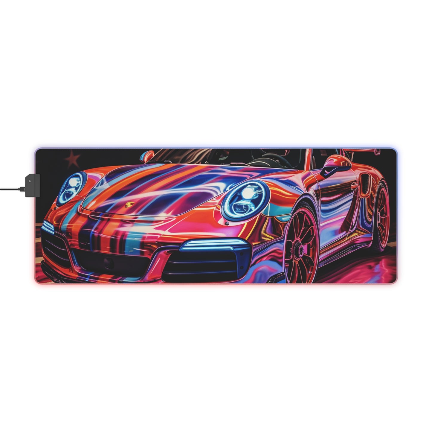 LED Gaming Mouse Pad Macro American Flag Porsche 4