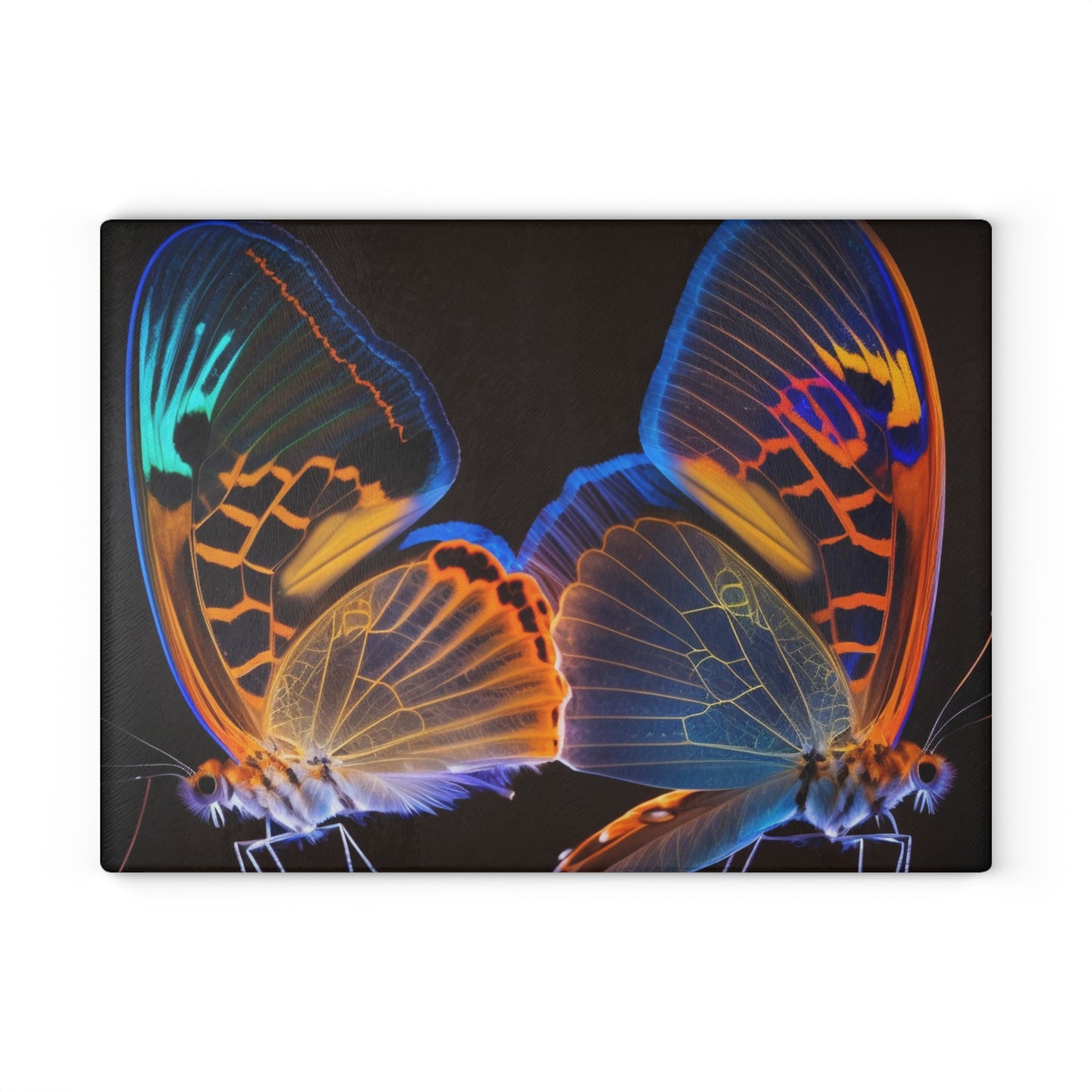 Glass Cutting Board Neon Glo Butterfly 2