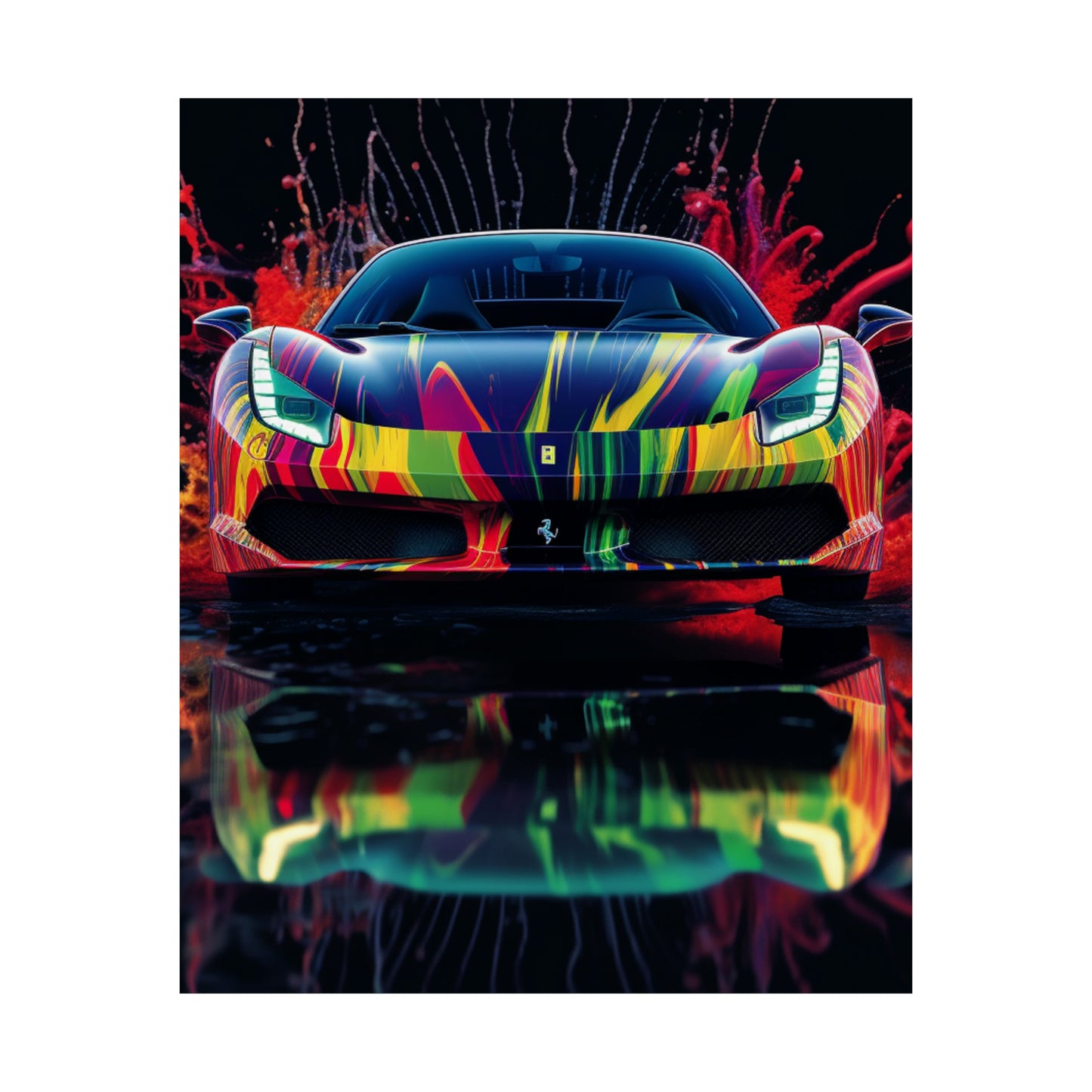 Premium Matte Vertical Posters Ferrari Fusion Water 1