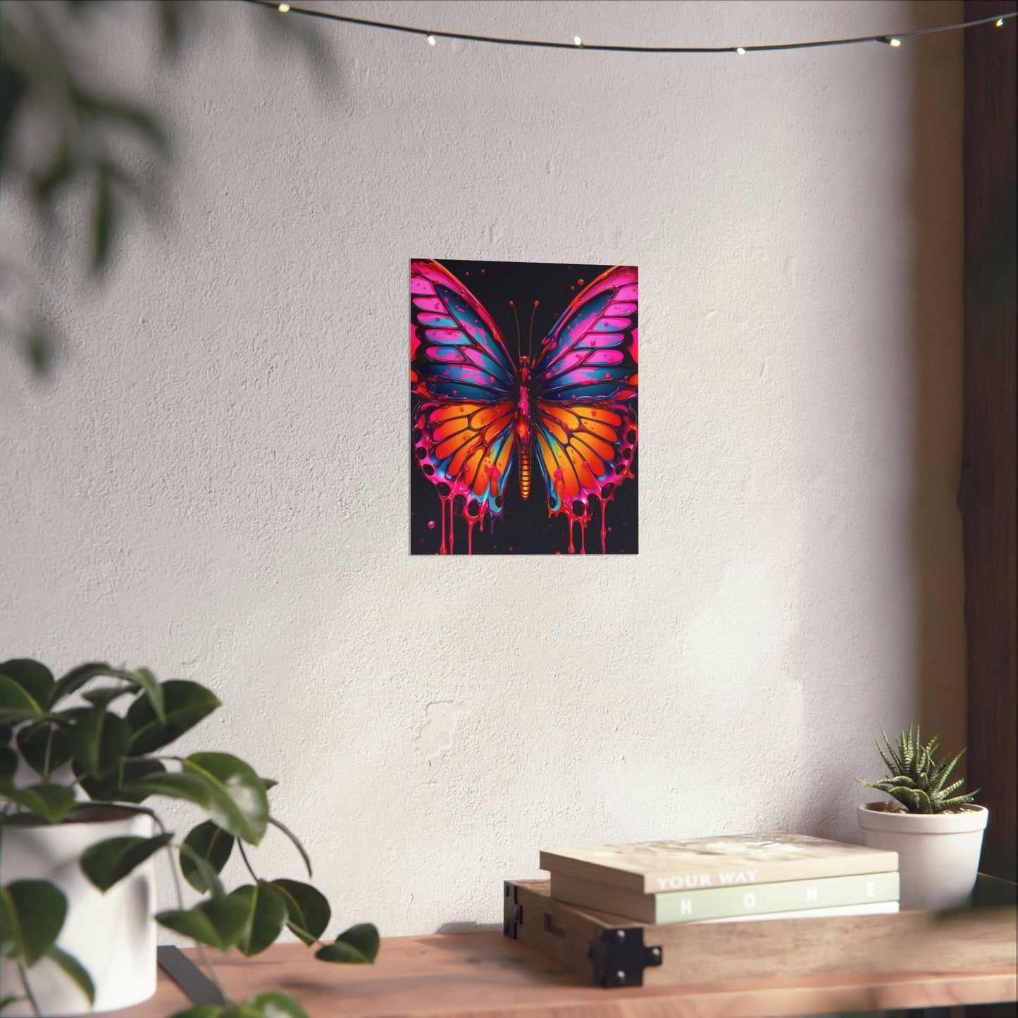 Premium Matte Vertical Posters Pink Butterfly Flair 1