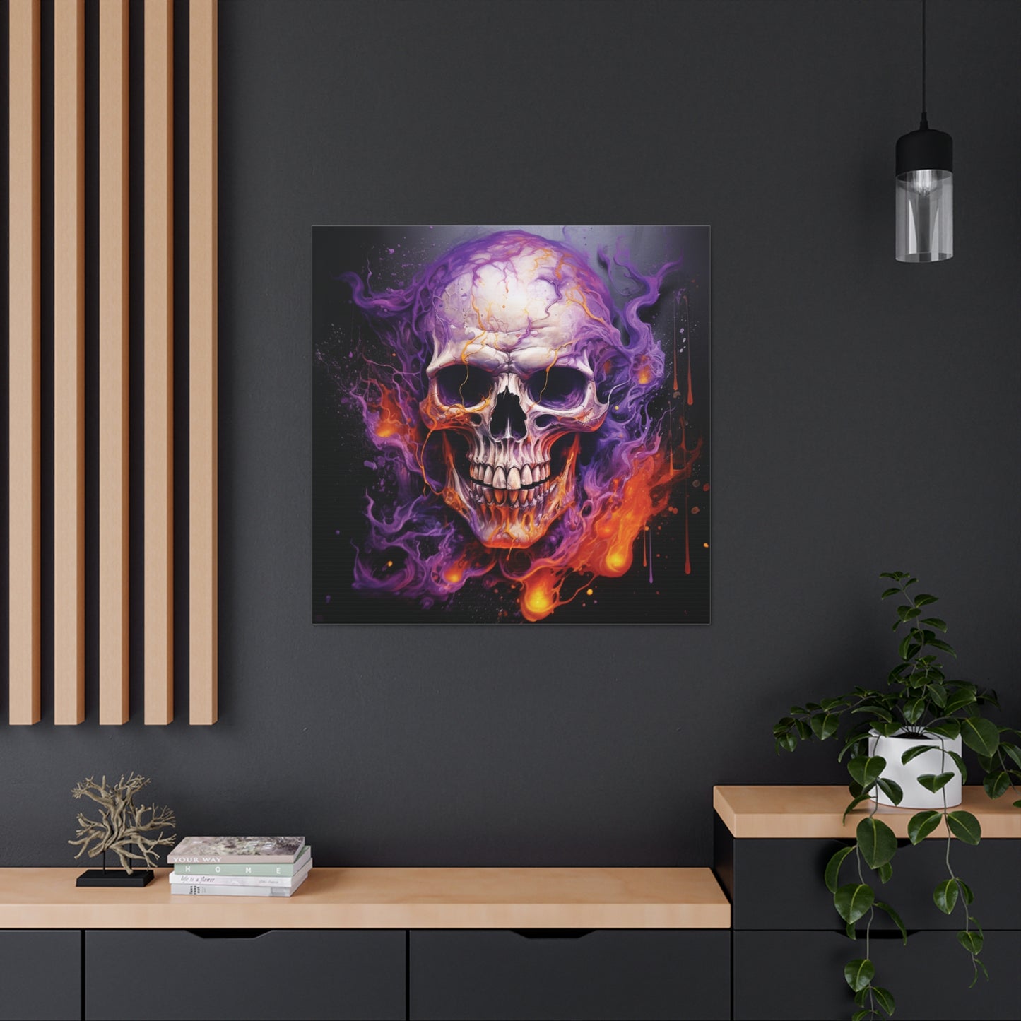 Canvas Gallery Wraps Skull Flames 2