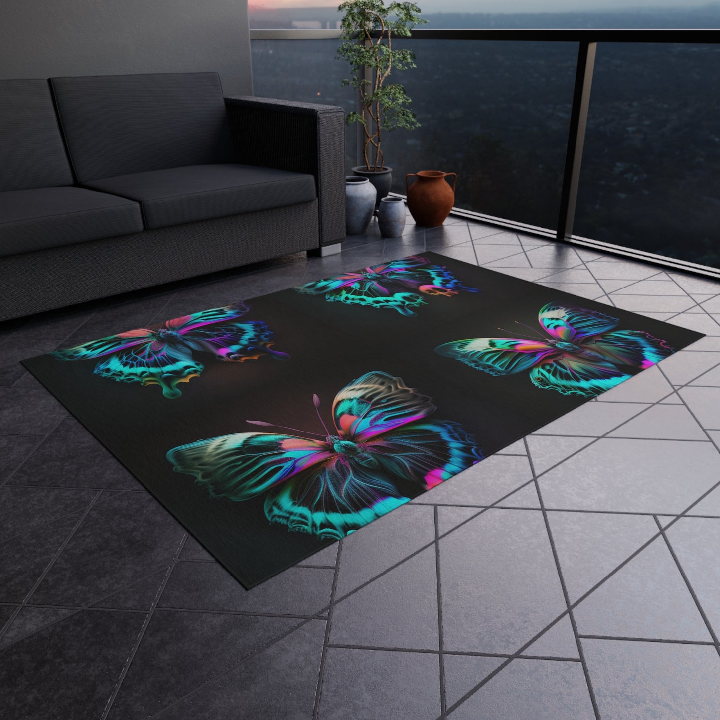 Outdoor Rug  Neon Butterfly Fusion 5