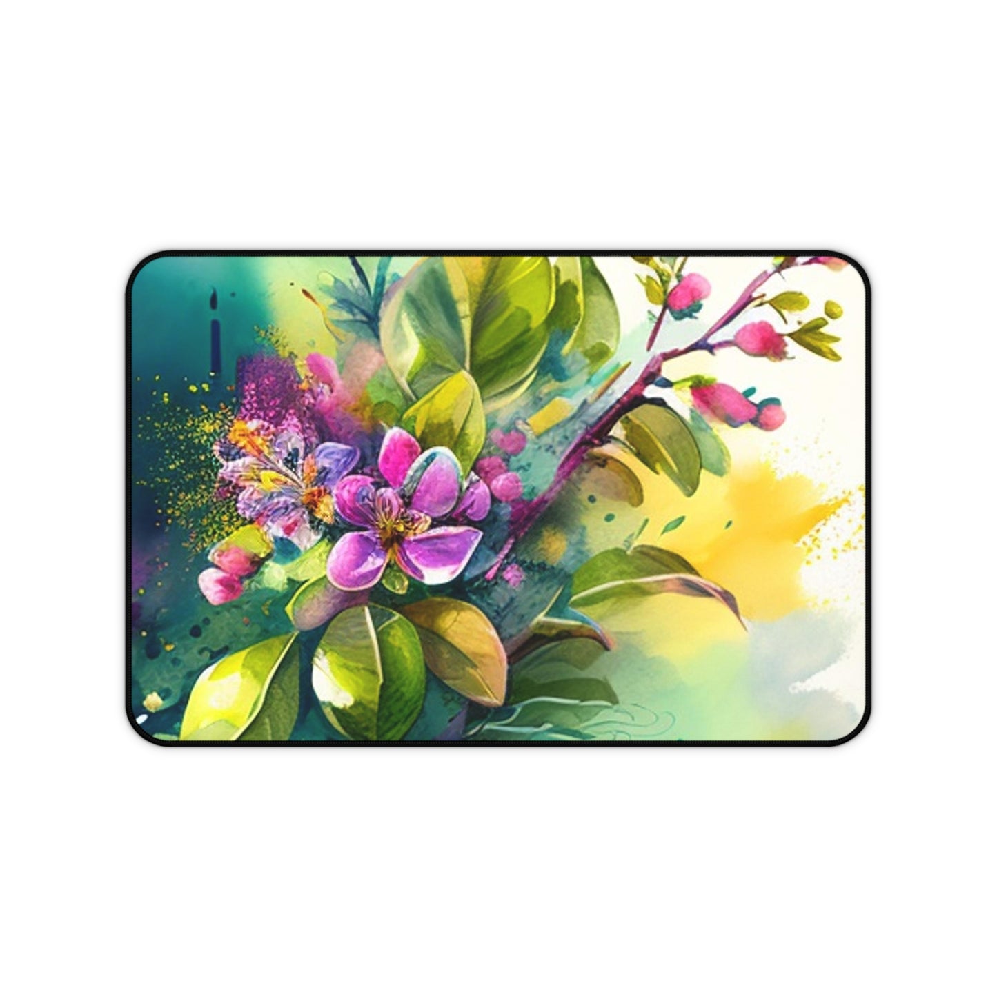 Desk Mat Mother Nature Bright Spring Colors Realistic Watercolor 1