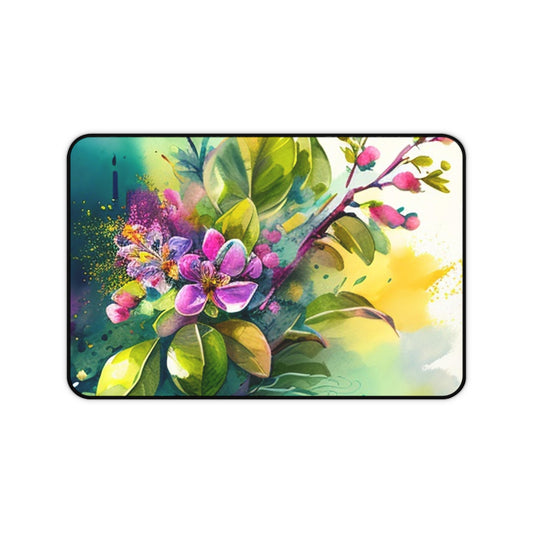 Desk Mat Mother Nature Bright Spring Colors Realistic Watercolor 1