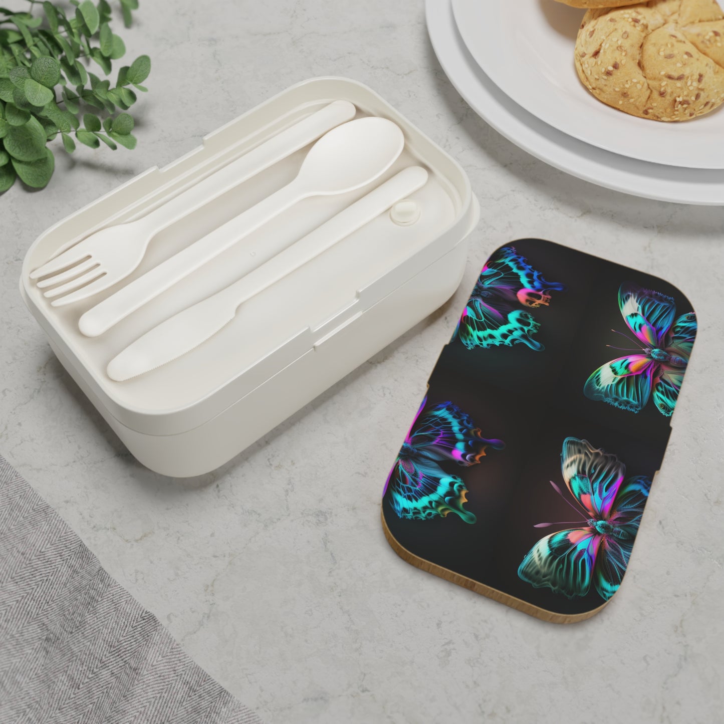 Bento Lunch Box Neon Butterfly Fusion 5