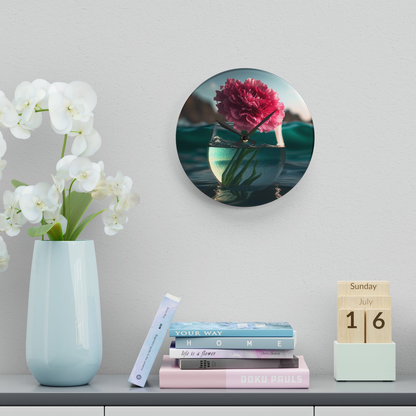 Acrylic Wall Clock Carnation 1