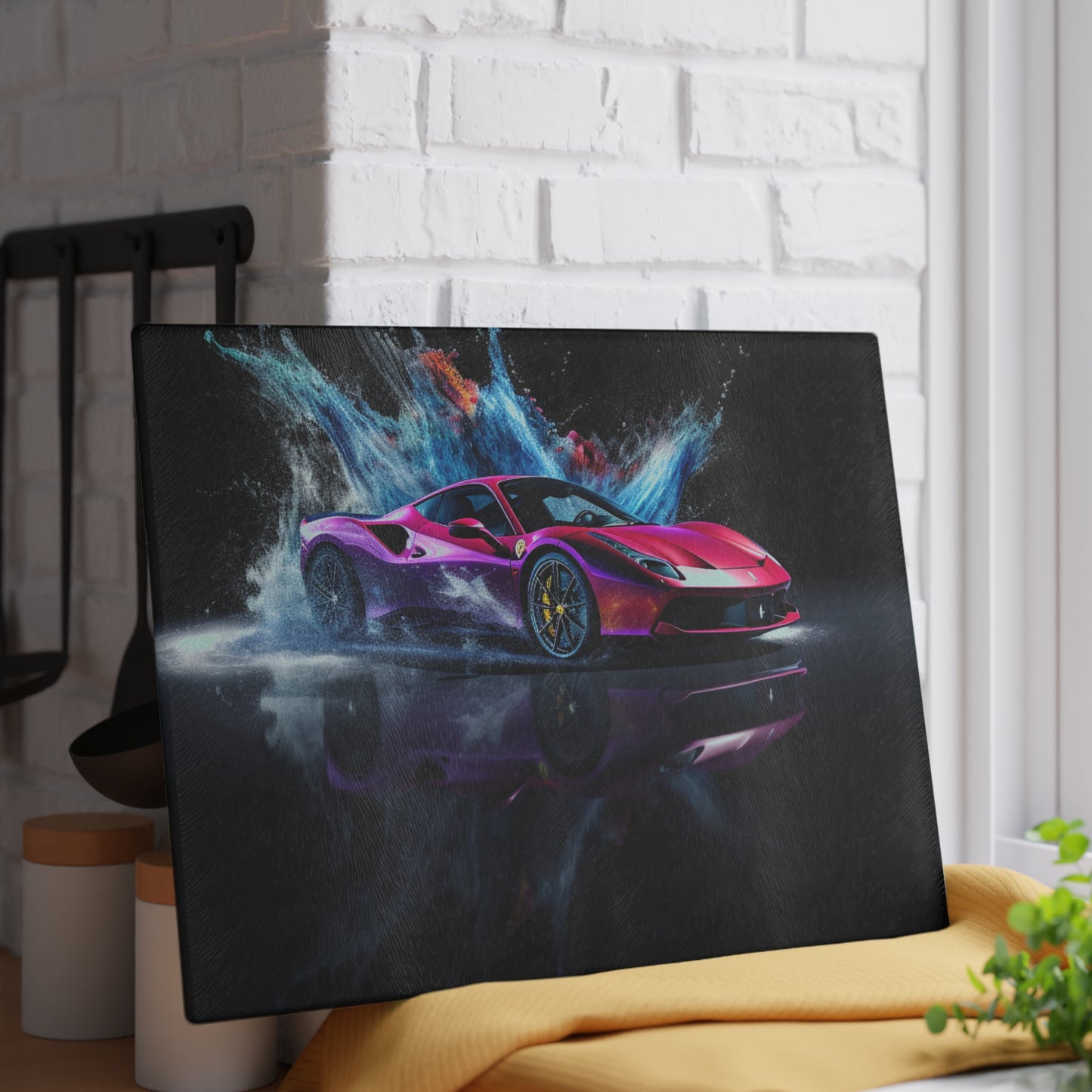 Glass Cutting Board Ferrari Water Splash 4