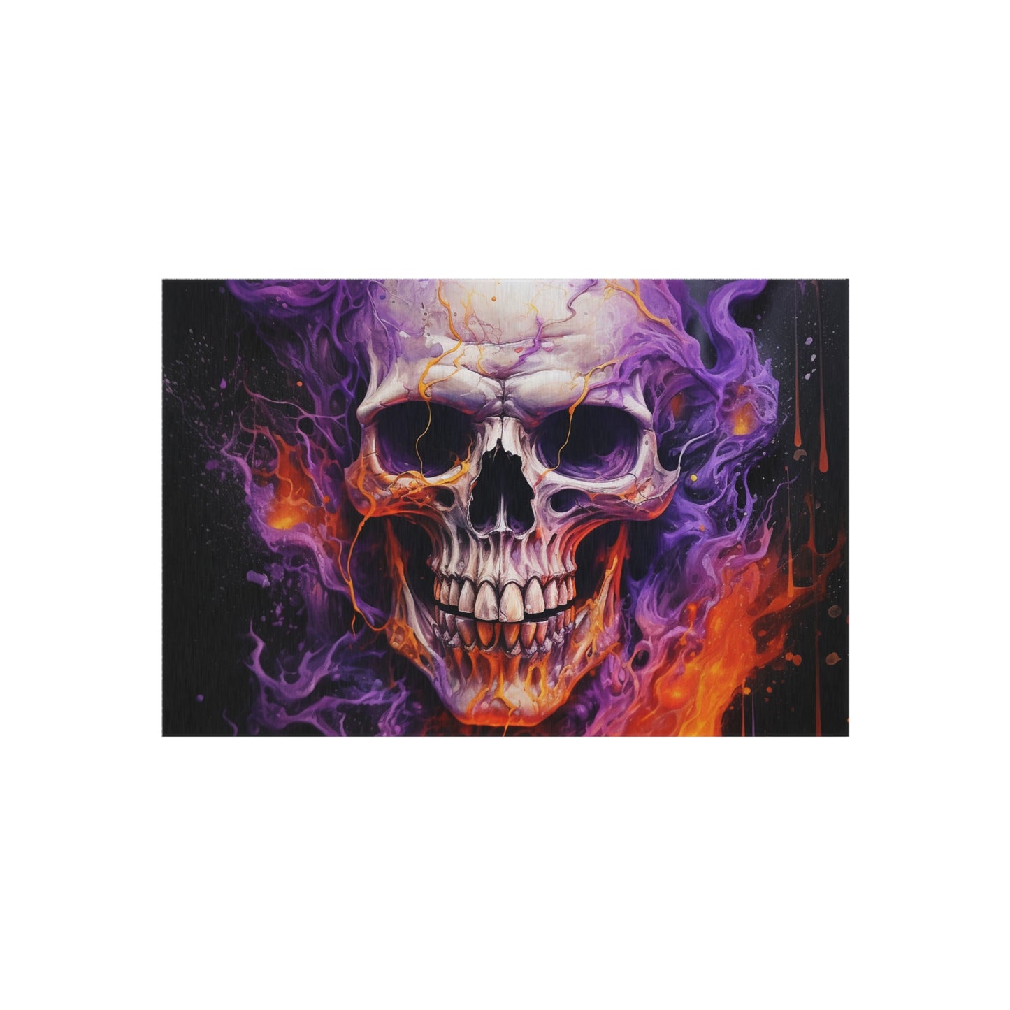 Outdoor Rug  Skull Flames 2