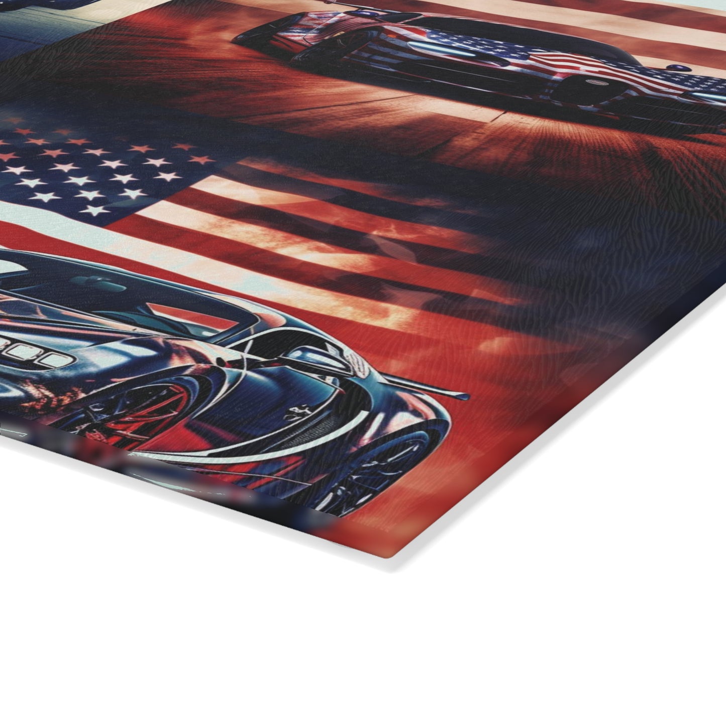 Glass Cutting Board Abstract American Flag Background Bugatti 5